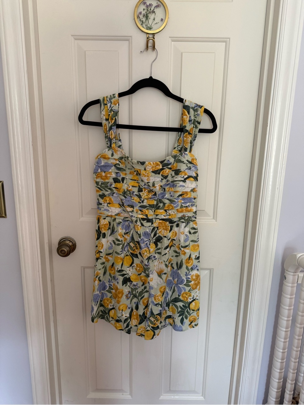 Lemon Floral One-Piece Romper in Yellow & Purple